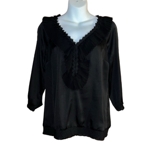 White House Black Market Black Blouse Size Small